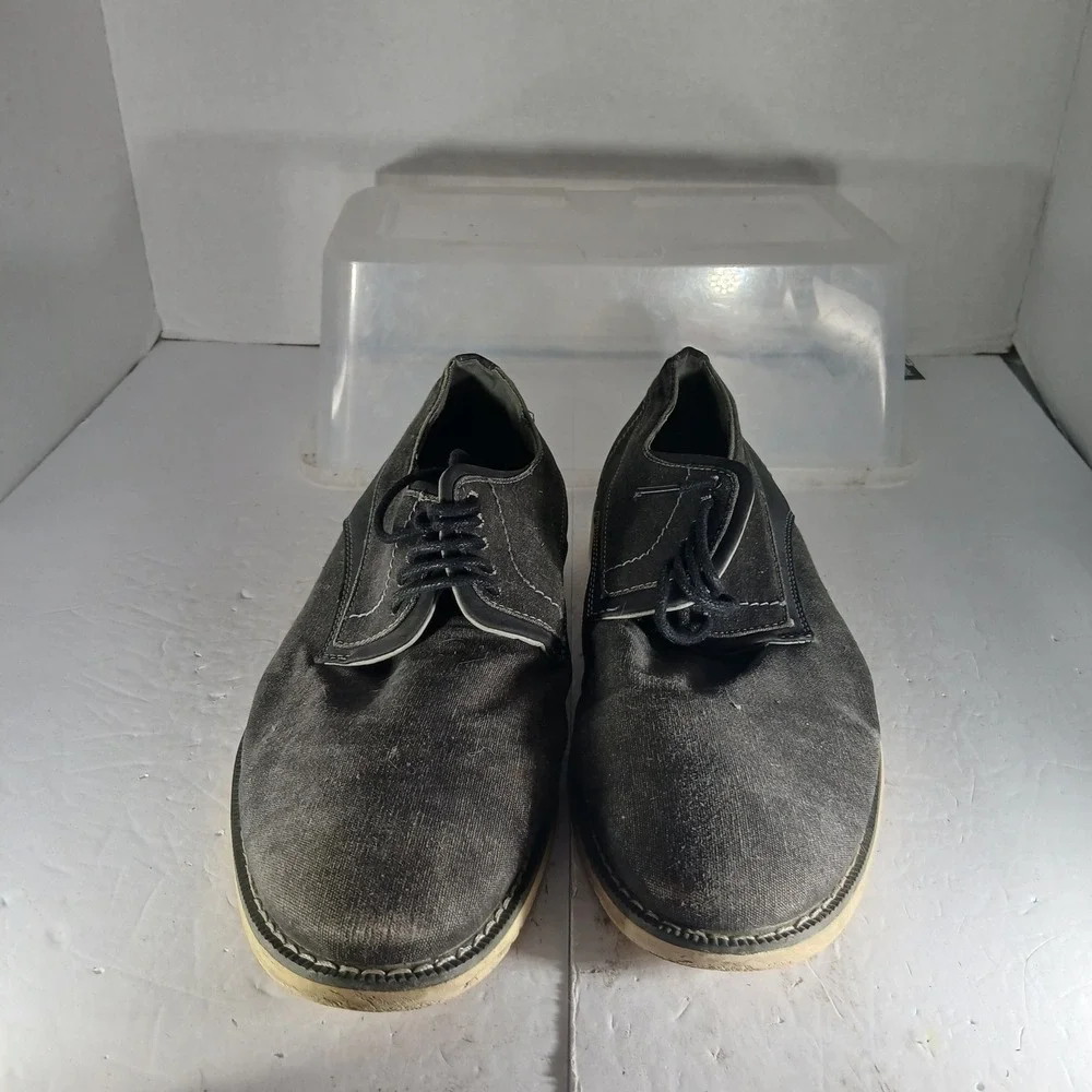 Madden M-Facet Oxford Shoes 8.5 Grey Black Textile Lace Up Casual Derby